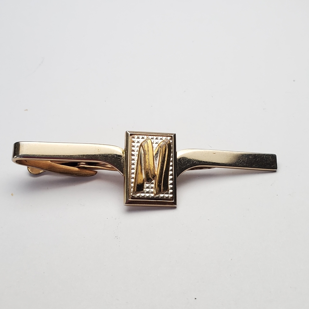 Vintage Hickok USA Tie Clip Initial M